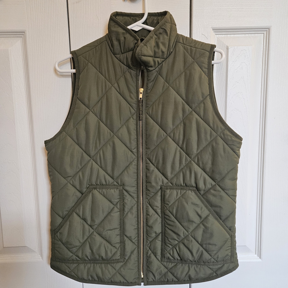 J. Crew Factory Olive Quilted Vest